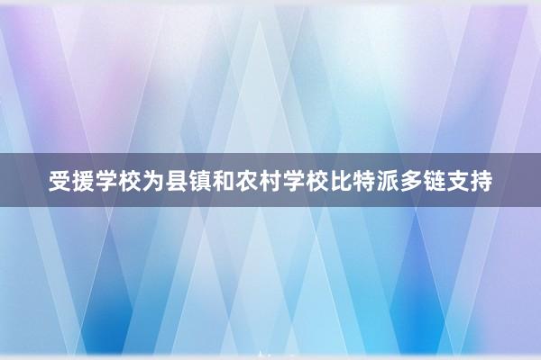 受援学校为县镇和农村学校比特派多链支持