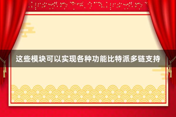 这些模块可以实现各种功能比特派多链支持