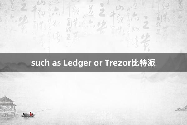 such as Ledger or Trezor比特派