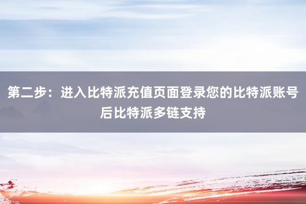 第二步：进入比特派充值页面登录您的比特派账号后比特派多链支持