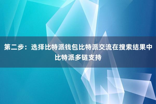 第二步：选择比特派钱包比特派交流在搜索结果中比特派多链支持