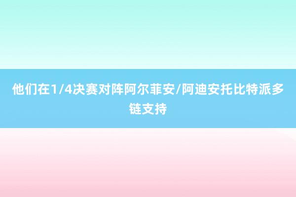 他们在1/4决赛对阵阿尔菲安/阿迪安托比特派多链支持