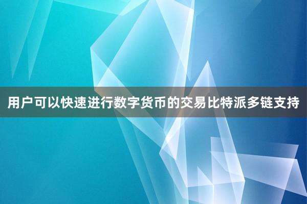 用户可以快速进行数字货币的交易比特派多链支持