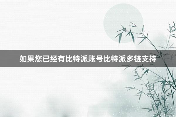 如果您已经有比特派账号比特派多链支持