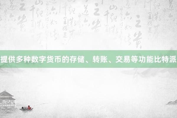 提供多种数字货币的存储、转账、交易等功能比特派