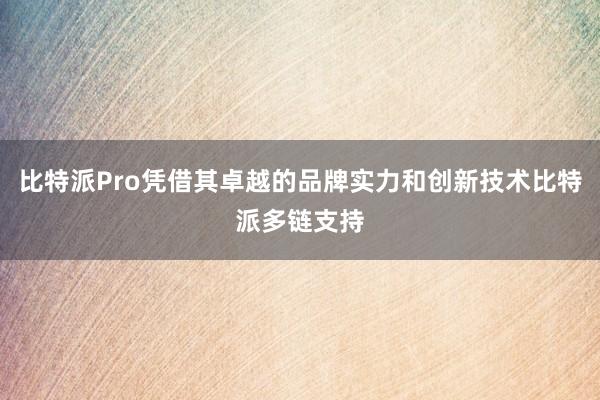 比特派Pro凭借其卓越的品牌实力和创新技术比特派多链支持