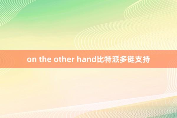 on the other hand比特派多链支持