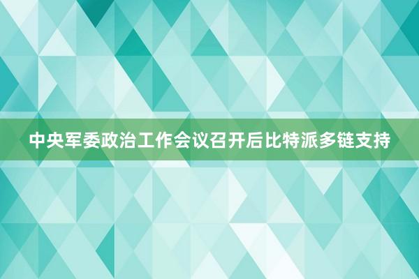 中央军委政治工作会议召开后比特派多链支持