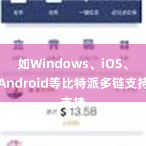 如Windows、iOS、Android等比特派多链支持